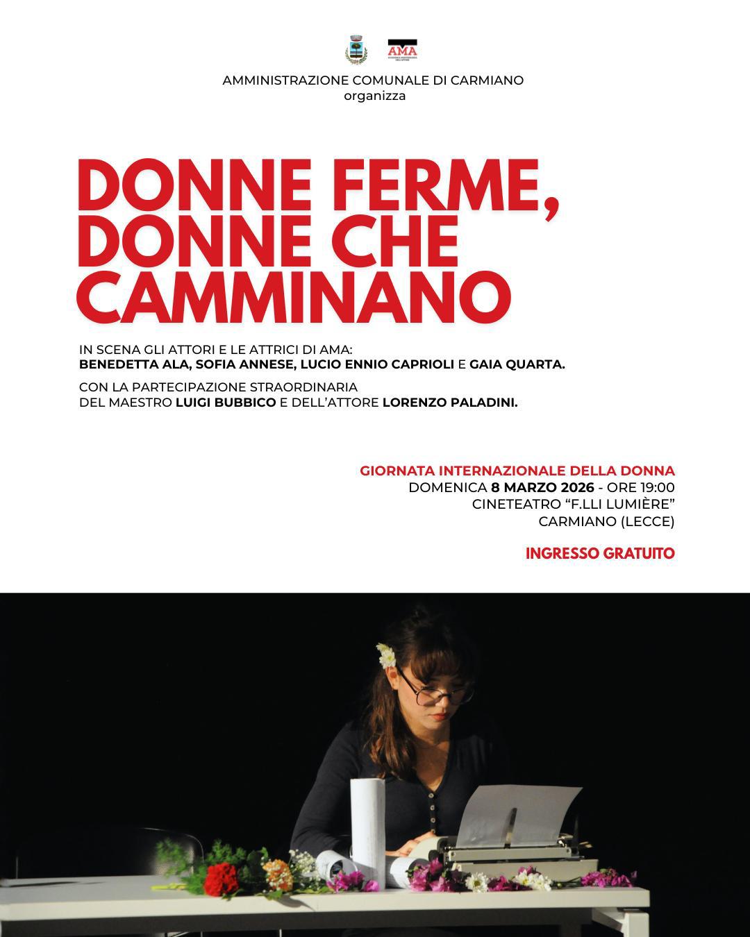 Recital “Donne ferme, donne che camminano”